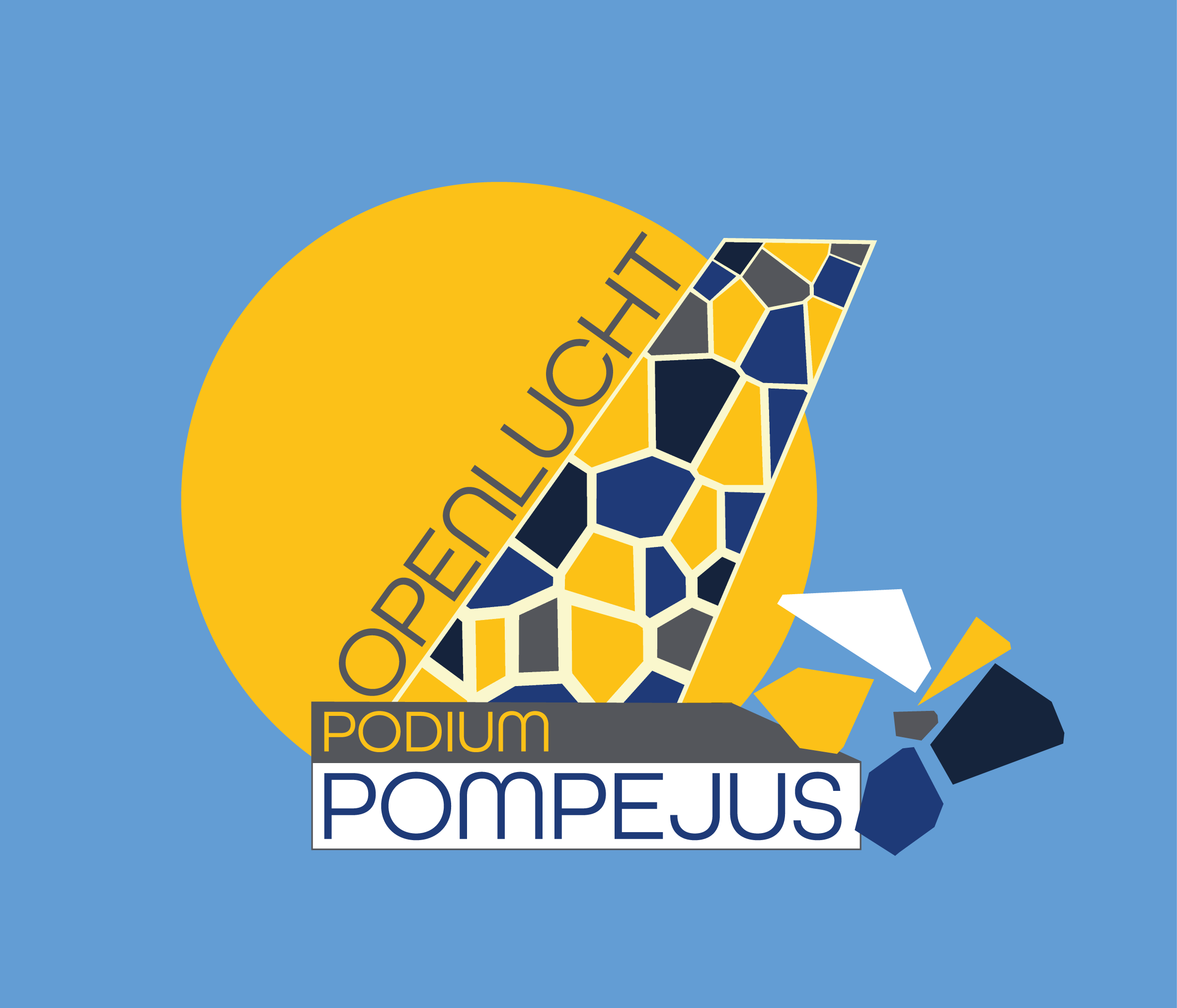 Logo Openlucht Podium Pompejus met zon - Bergen op Zoom