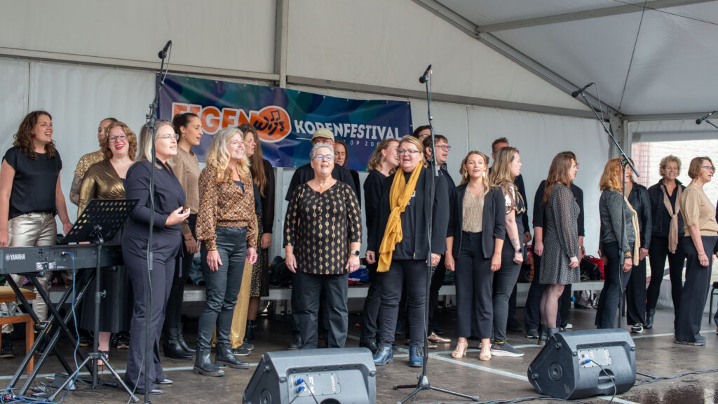 Groepsoptreden tijdens muziekfestival buiten - Bergen op Zoom