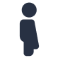 Blauw pictogram van persoon zijaanzicht - Bergen op Zoom