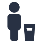 Pictogram van persoon met prullenbak - Bergen op Zoom