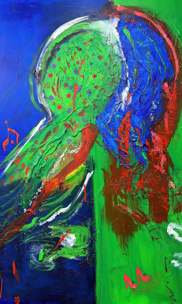 Abstracte kleurrijke schilderij kunstwerk - Bergen op Zoom
