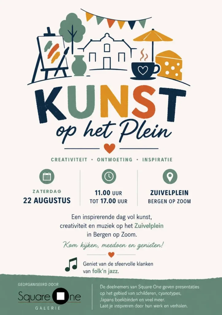Kunstfestival affiche met datum en tijd - Bergen op Zoom