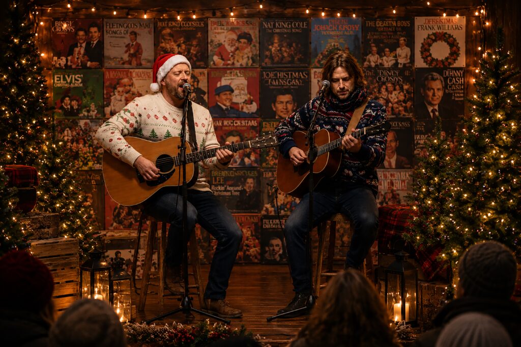 Muzikanten spelen gitaar tijdens kerstconcert - Bergen op Zoom