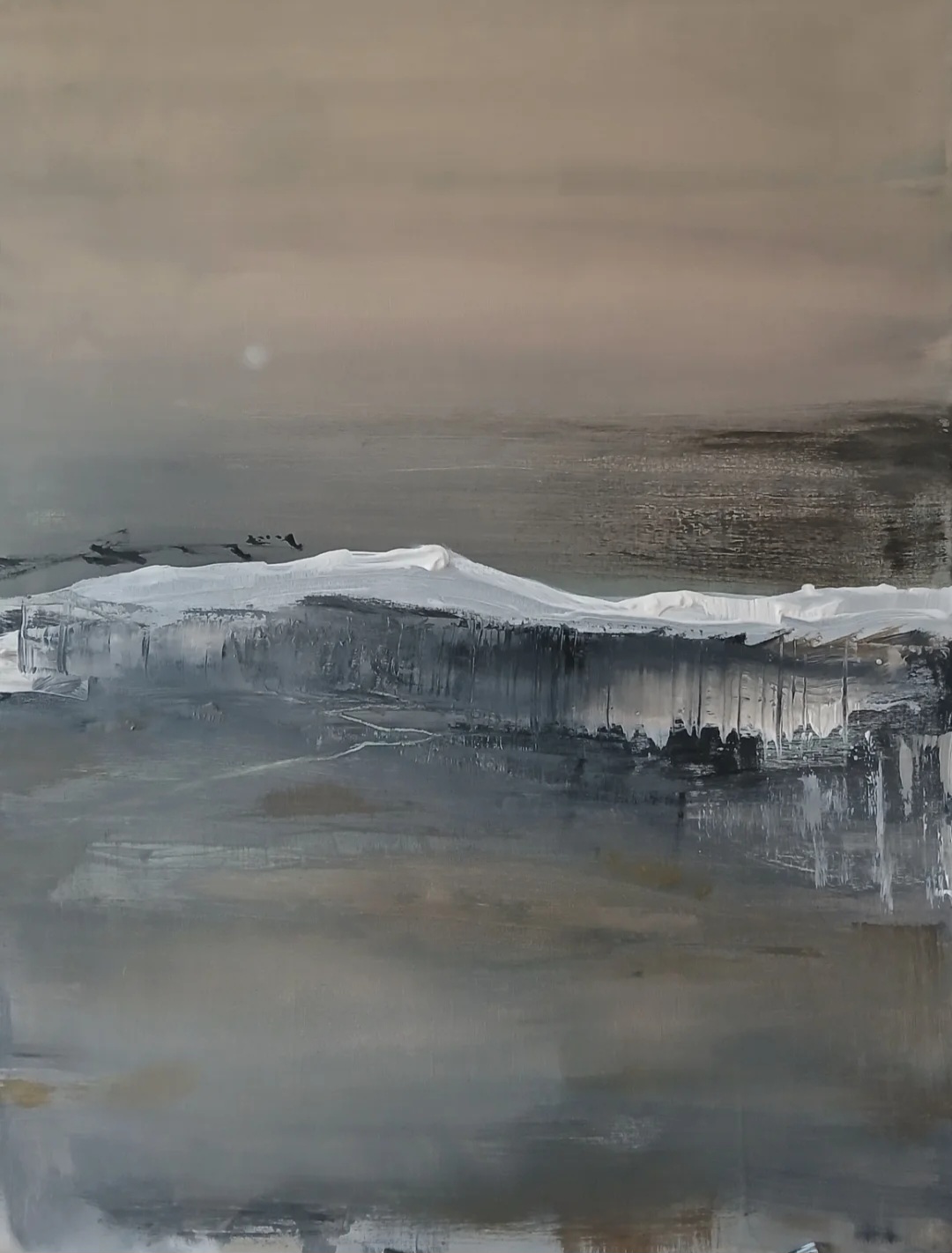 Abstrakte landschap kunst met grijstinten - Bergen op Zoom